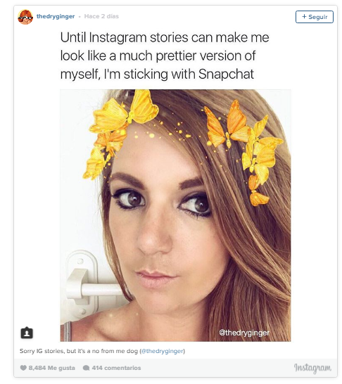 Usuarios de Snapchat ante Instagram Stories